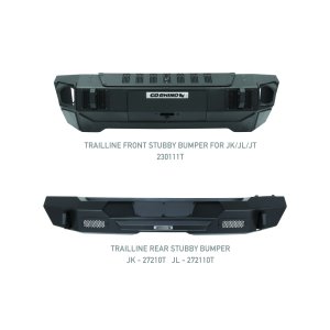 Jeep Wrangler Bumper - Front - Go Rhino - Trallenge, Stubby, Winch Ready - Black - `07-`20
